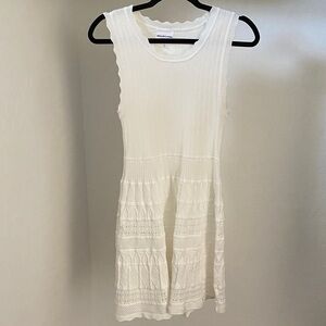 White A line Knit Sleeveless Dress - 👗 🤍 🤍 🤍